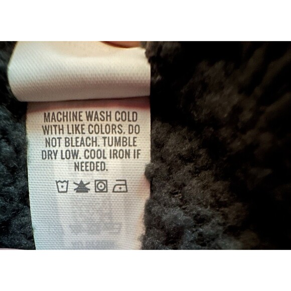 AERIE Oversized Dream Sherpa Quarter Zip Black Sweater SMALL‎ NWT - Picture 8 of 10